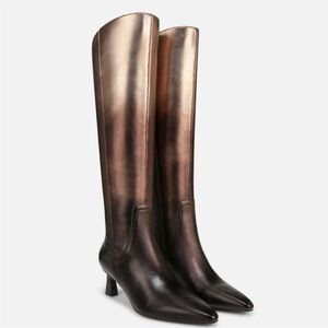 Naturalizer Deesha Bronze and Black Heeled Tall Boots Women’s Size 8